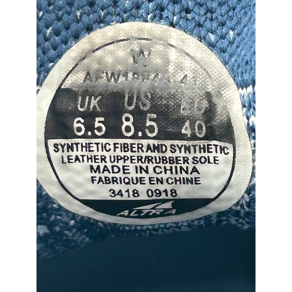 Altra‎ Vali Blue White Knit Walking Sneakers Women Sz 8.5 AFW1884A-4 Low Top - Picture 13 of 15